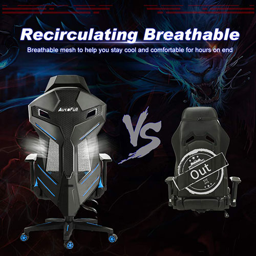 breathable autofull gaming chair with mesh backrest
